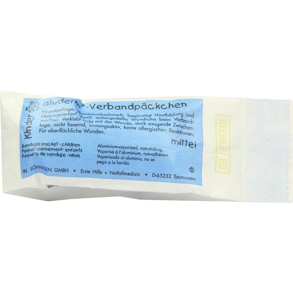 Das Bild zeigt ein kleines Verbandpäckchen mit blauer Verpackung für Kinder.