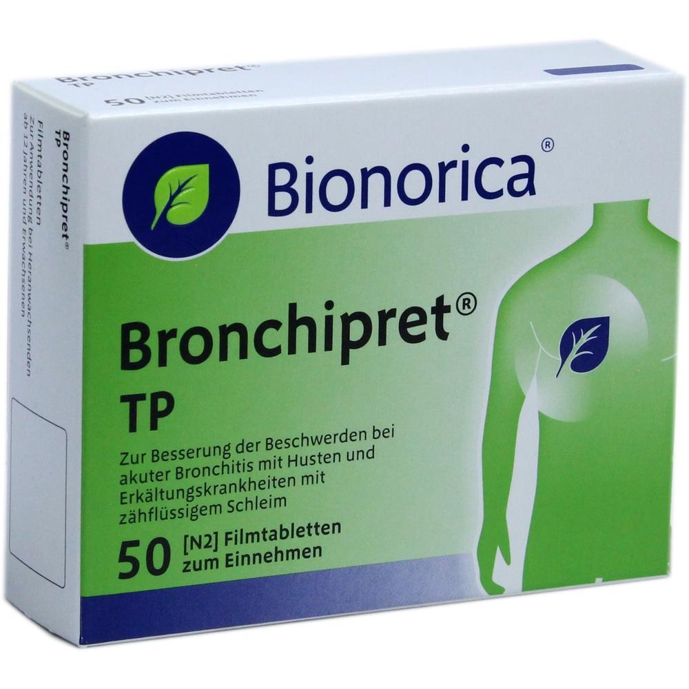 Verpackung von Bronchipret-Tabletten zur Linderung von Husten und Erkältung.