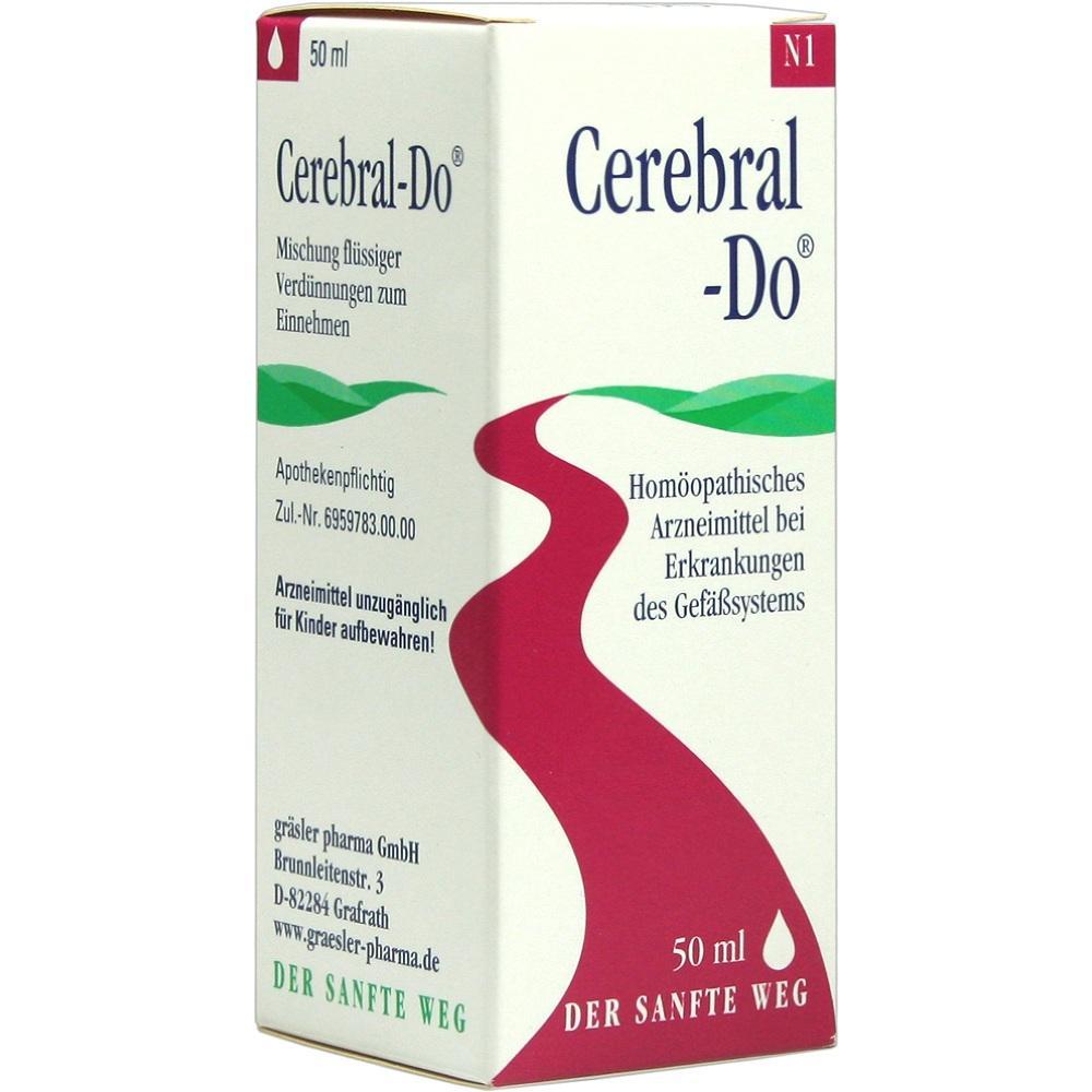 Verpackung eines homöopathischen Medikaments namens Cerebral-Do, 50 ml.