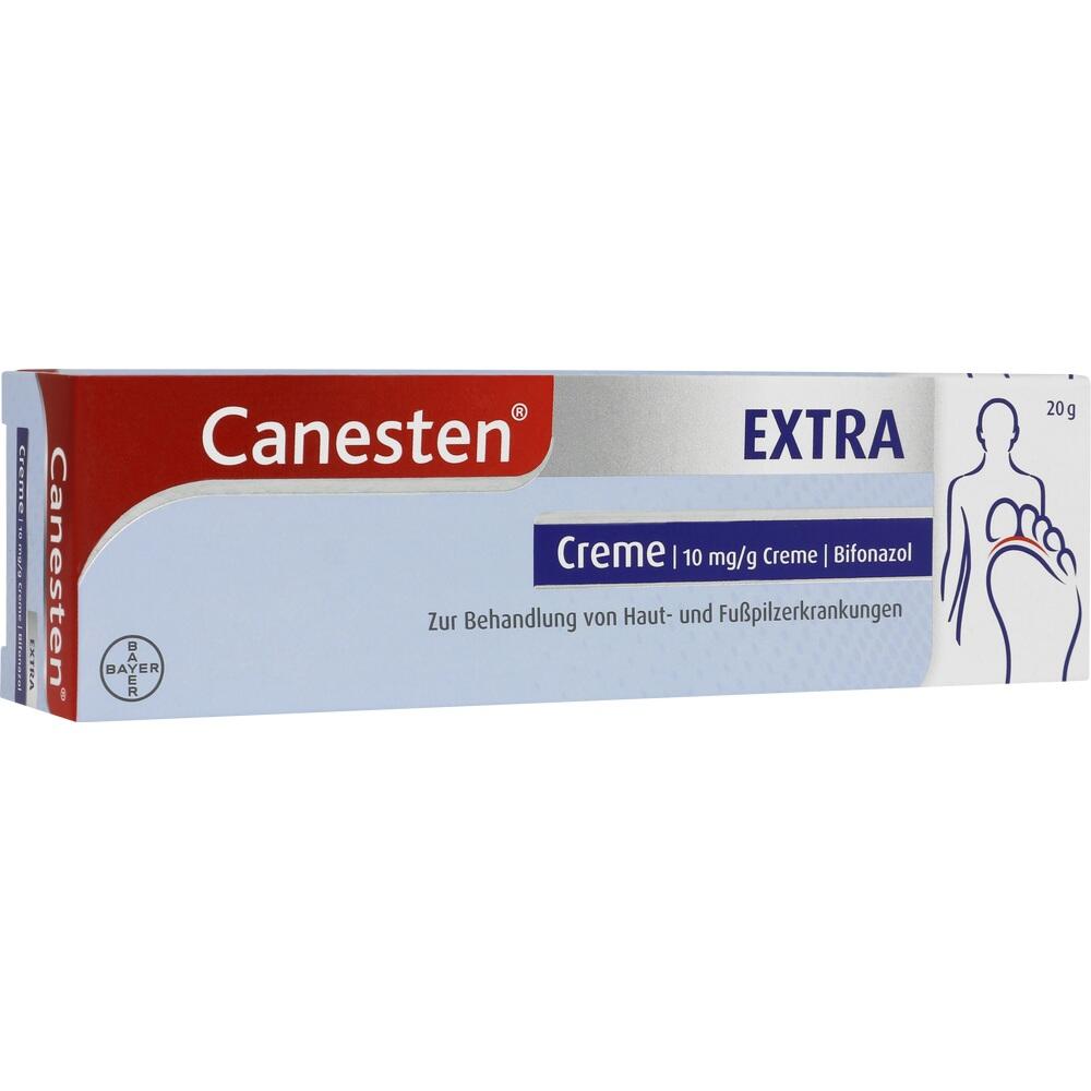 Canesten Extra Creme zur Behandlung von Haut- und Fußpilzerkrankungen in einer 20g Tube.