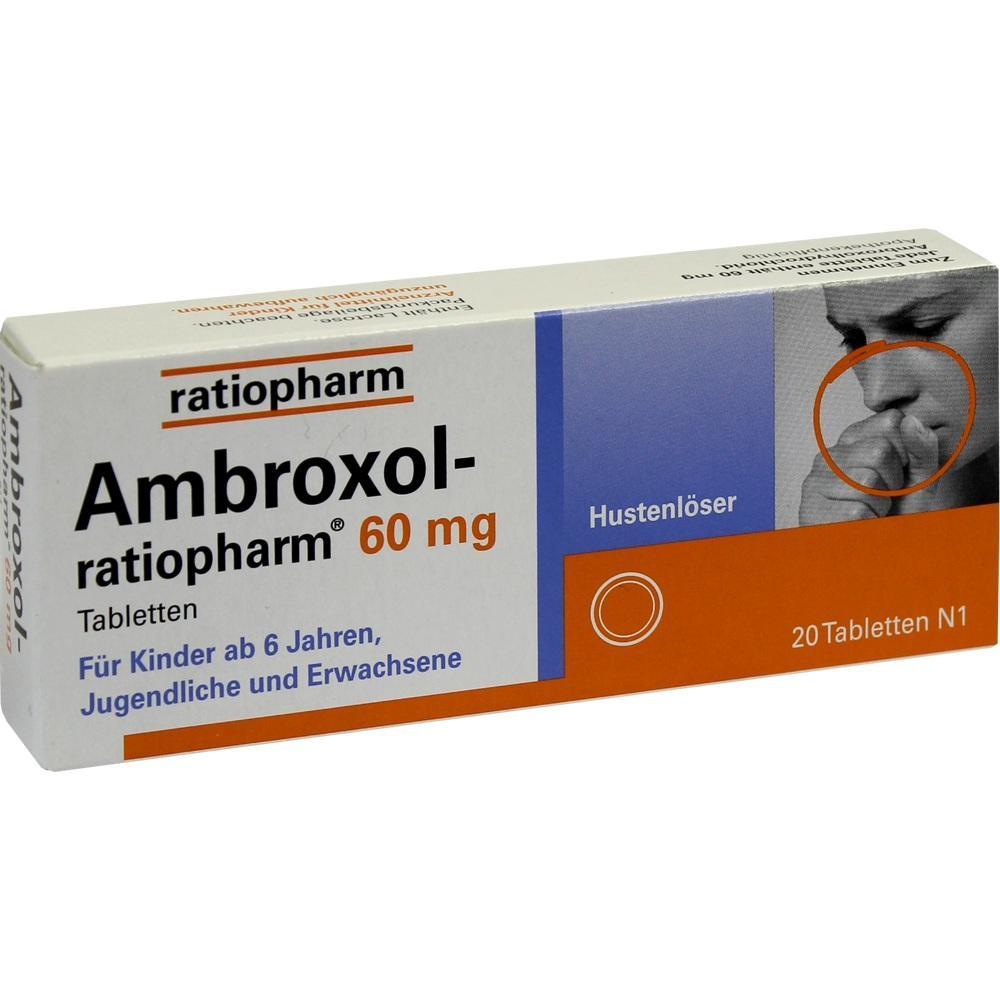 Die Verpackung von Ambroxol-Tabletten für Husten bei Kindern ab 6 Jahren.