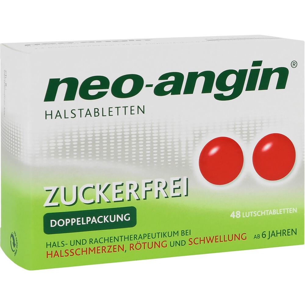 Eine Packung zuckerfreier Halstabletten für Halsbeschwerden.