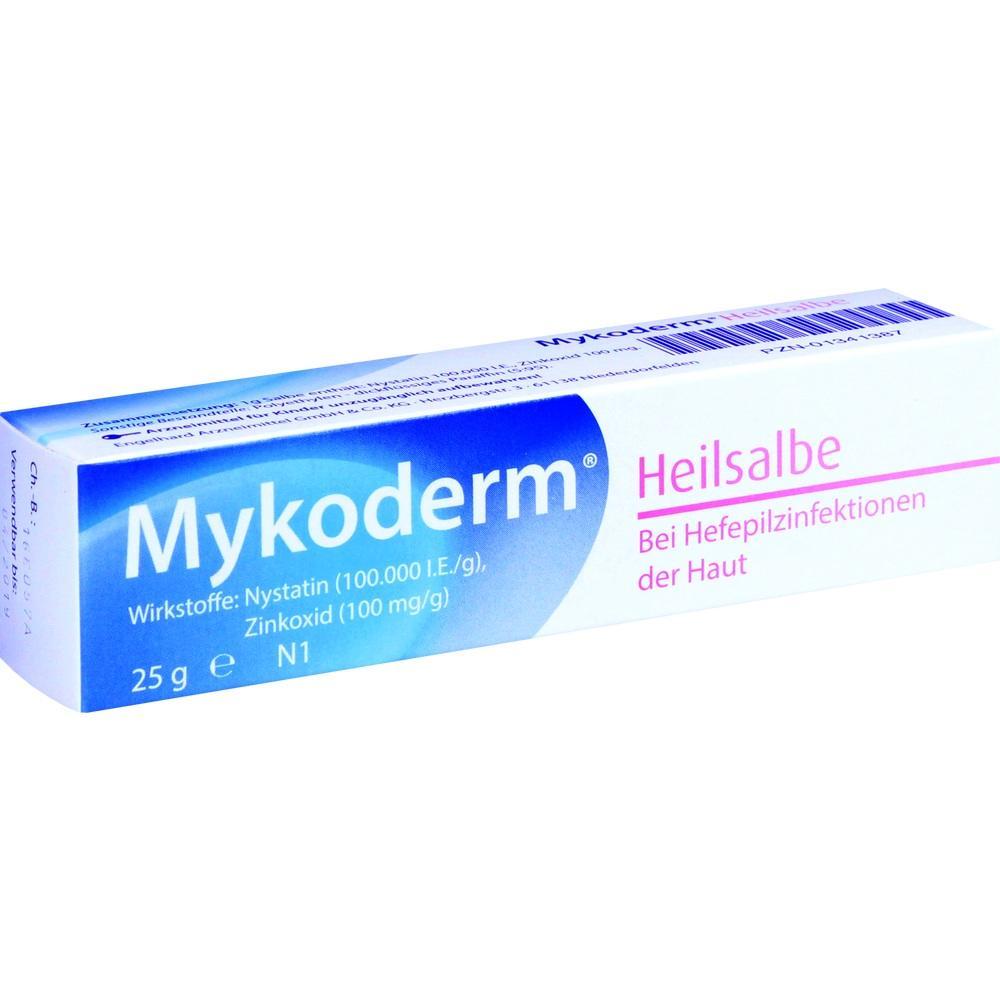 Eine Mykoderm-Heilsalbe für Hautinfektionen.