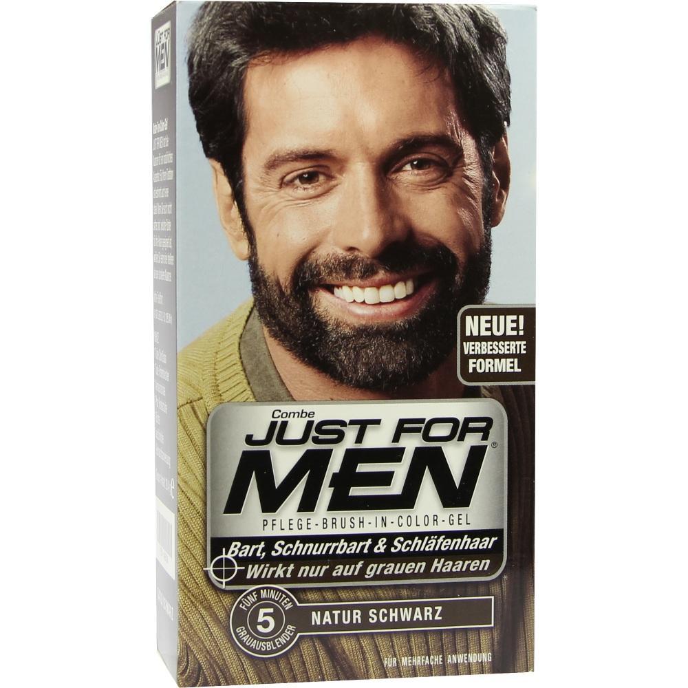 Ein lächelnder Mann ist auf der Verpackung von Just for Men Haarfärbemittel abgebildet.