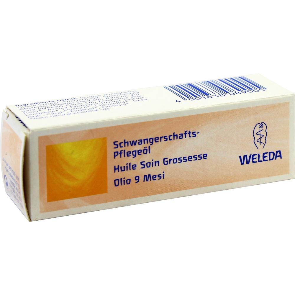 Eine Verpackung für Weleda Schwangerschafts-Pflegeöl.