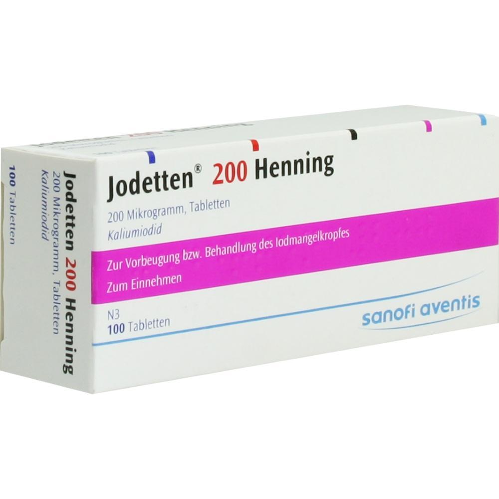 Eine Packung Jodtabletten zur Vorbeugung und Behandlung von Jodmangel.