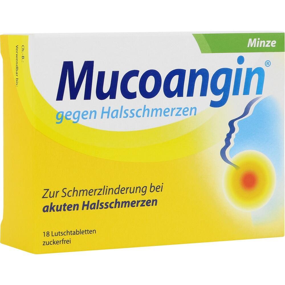 Eine Packung zuckerfreie Halsschmerztabletten mit Minzgeschmack.