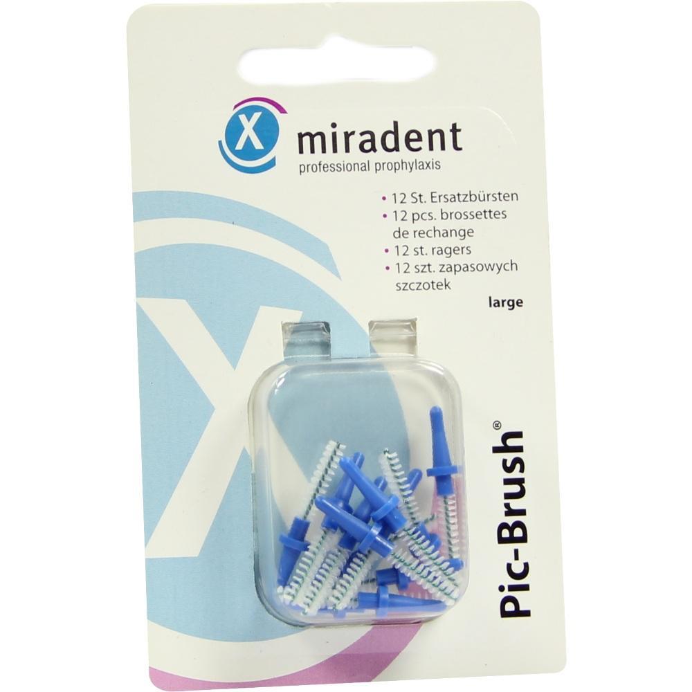 Verpackung von kleinen blauen Zahnbürsten für die Zahnzwischenräume.