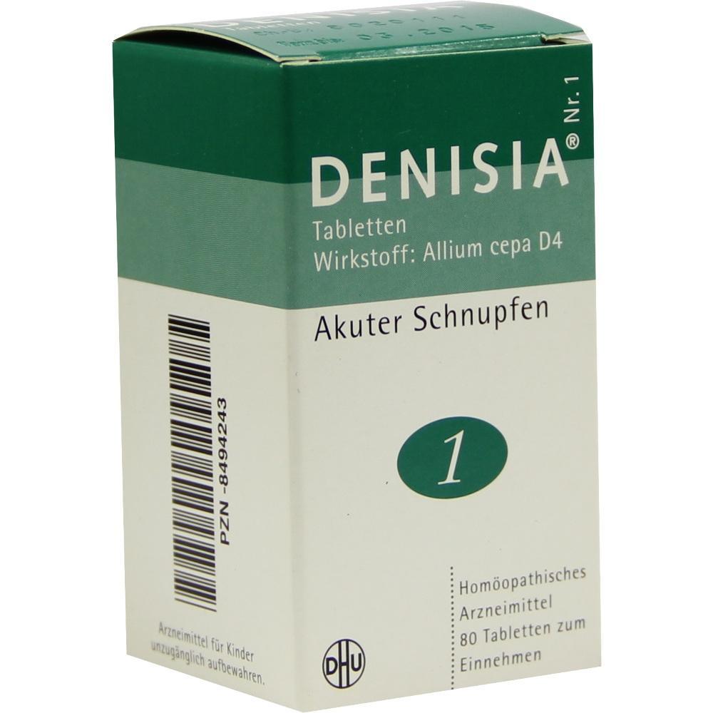 Verpackung von homöopathischen Tabletten gegen akuten Schnupfen.