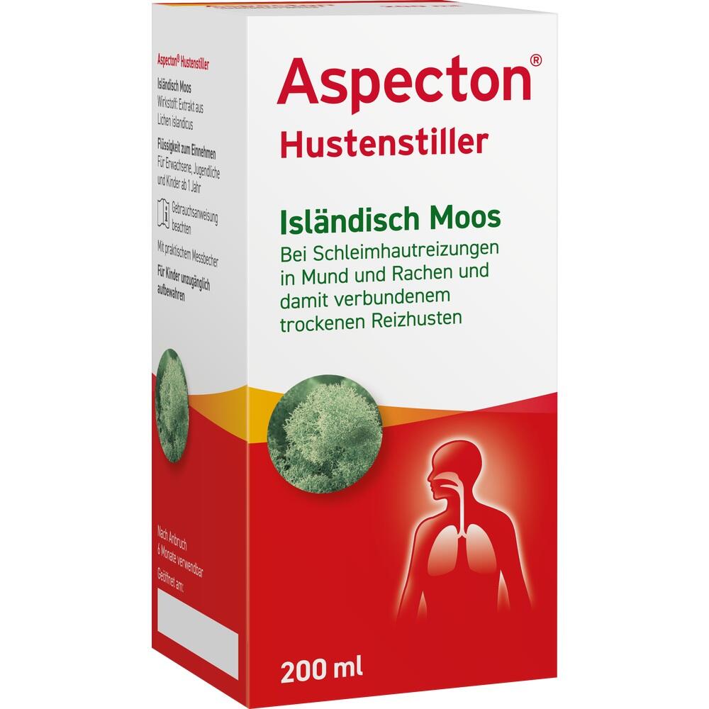 Eine Hustenstiller-Produktverpackung mit isländischem Moos.